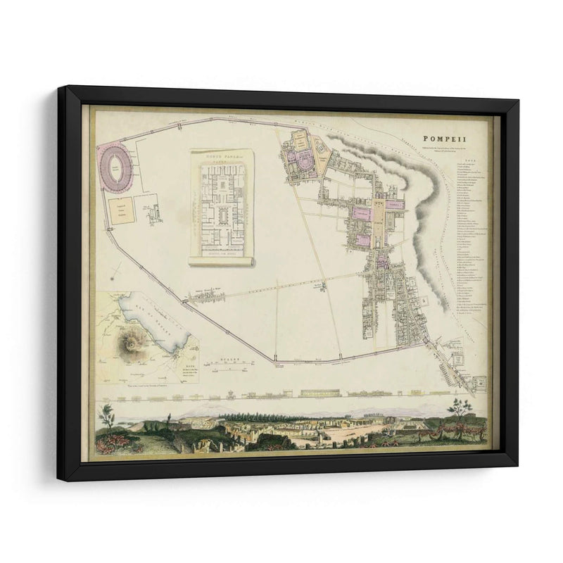 Mapa De Pompeya - T.E. Nicholson | Cuadro decorativo de Canvas Lab