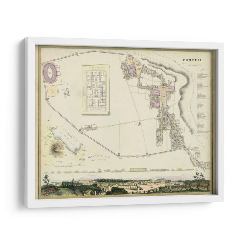 Mapa De Pompeya - T.E. Nicholson | Cuadro decorativo de Canvas Lab