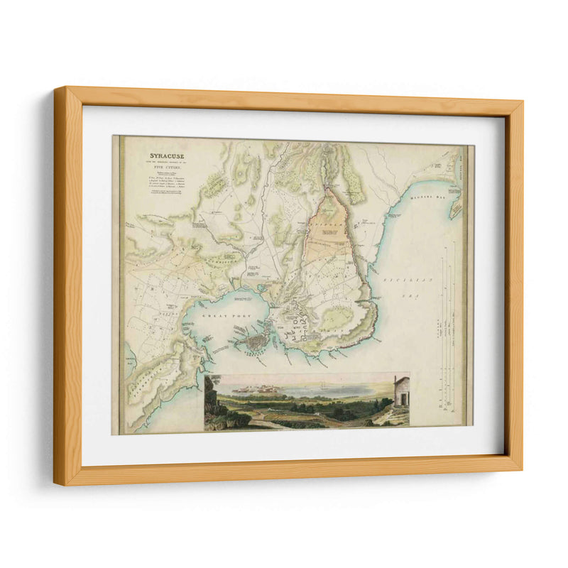 Mapa De Syracuse - R.B. Davies | Cuadro decorativo de Canvas Lab