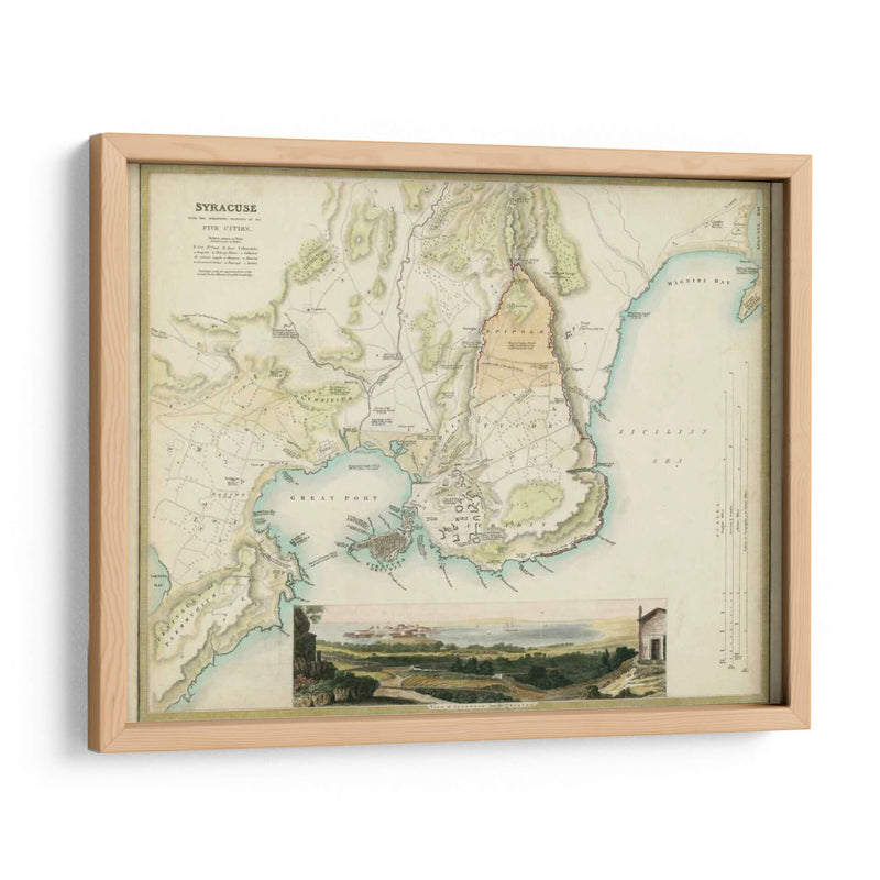 Mapa De Syracuse - R.B. Davies | Cuadro decorativo de Canvas Lab