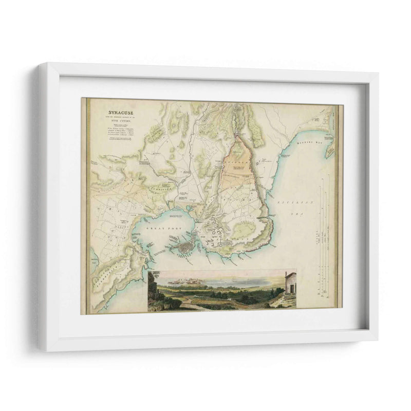 Mapa De Syracuse - R.B. Davies | Cuadro decorativo de Canvas Lab