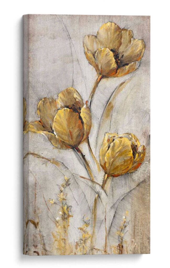 Amapolas Doradas En Taupe I - Tim OToole | Cuadro decorativo de Canvas Lab