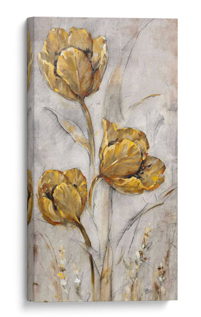 Amapolas Doradas En Taupe Ii - Tim OToole | Cuadro decorativo de Canvas Lab