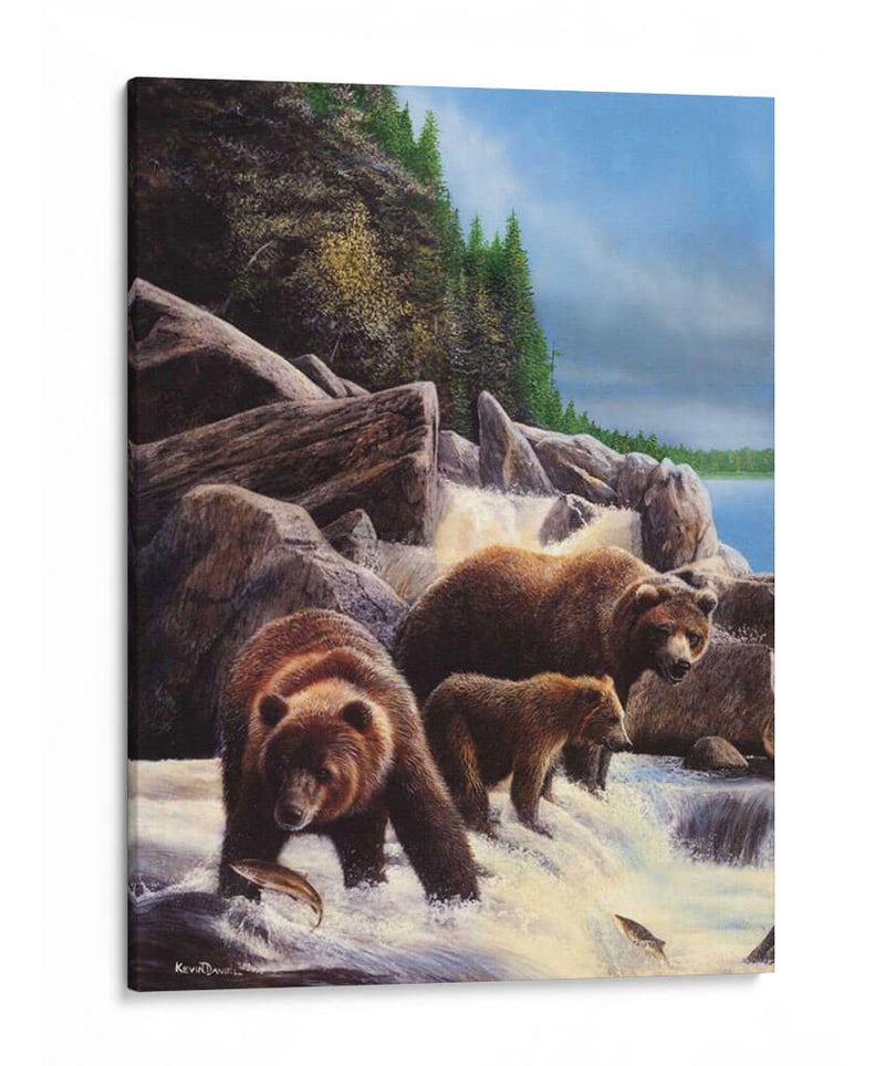 Grizzlies Por Falls - Kevin Daniel | Cuadro decorativo de Canvas Lab