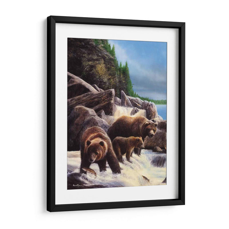 Grizzlies Por Falls - Kevin Daniel | Cuadro decorativo de Canvas Lab