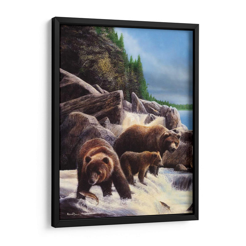 Grizzlies Por Falls - Kevin Daniel | Cuadro decorativo de Canvas Lab