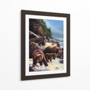 Grizzlies Por Falls - Kevin Daniel | Cuadro decorativo de Canvas Lab