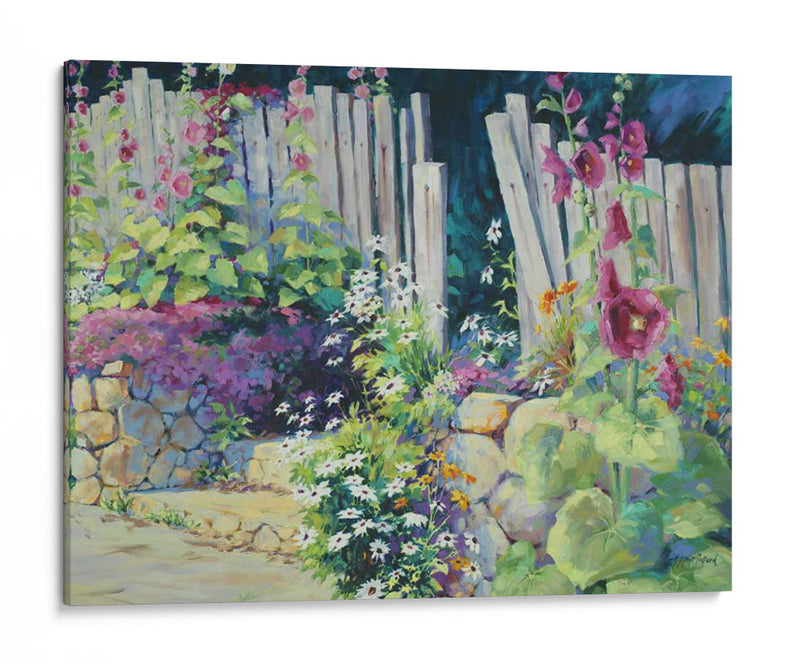 Hollyhock Garden - Julie G. Pollard | Cuadro decorativo de Canvas Lab