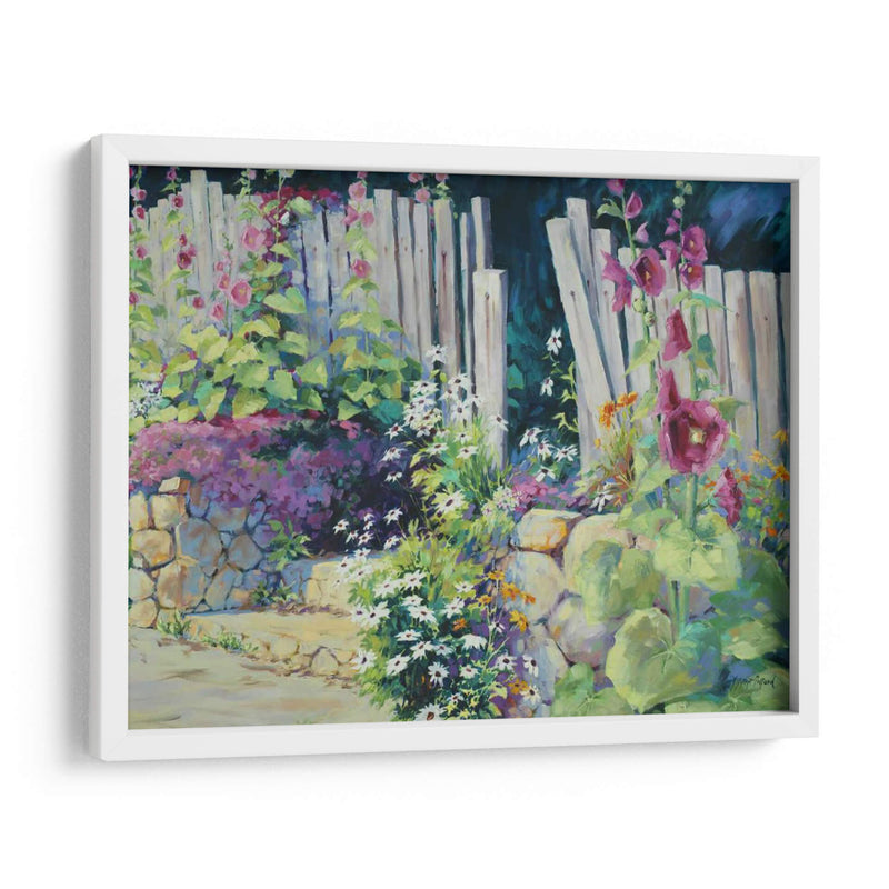 Hollyhock Garden - Julie G. Pollard | Cuadro decorativo de Canvas Lab