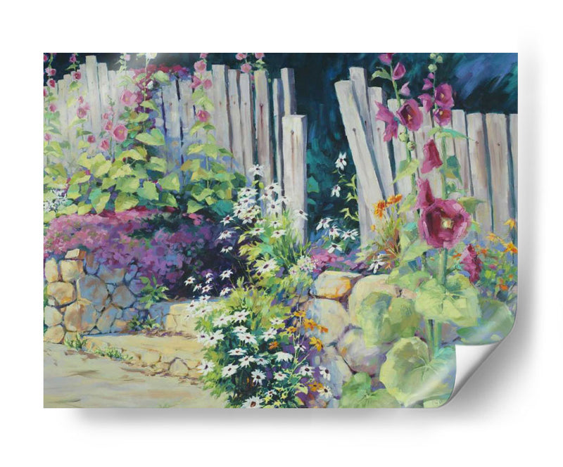 Hollyhock Garden - Julie G. Pollard | Cuadro decorativo de Canvas Lab