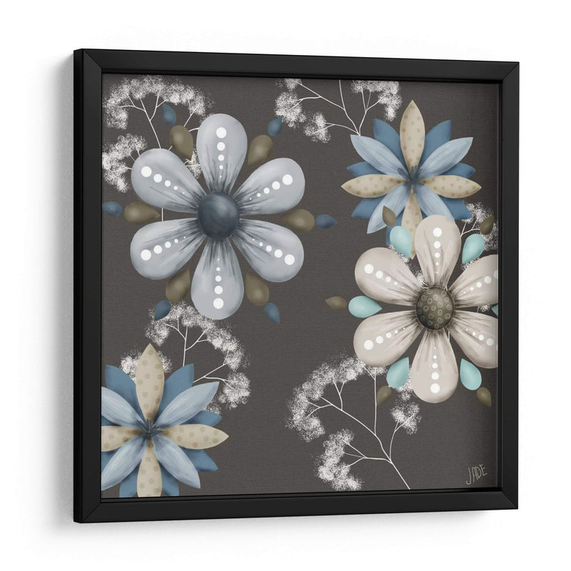 Azul Floral En Sepia I - Jade Reynolds | Cuadro decorativo de Canvas Lab