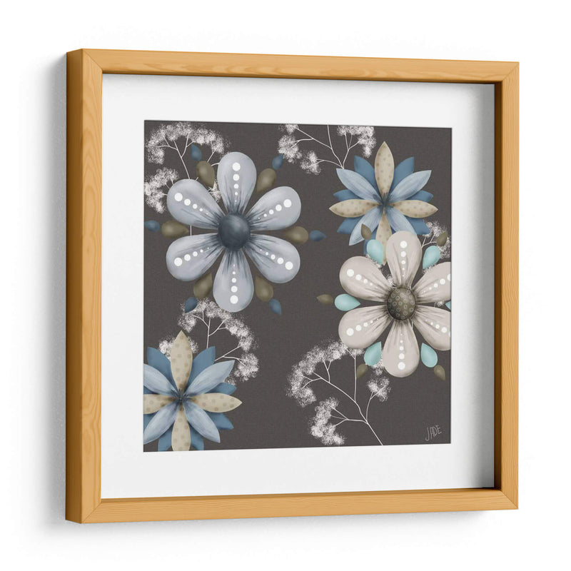 Azul Floral En Sepia I - Jade Reynolds | Cuadro decorativo de Canvas Lab