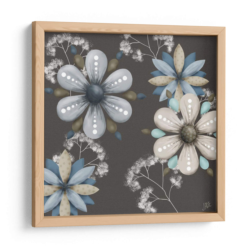 Azul Floral En Sepia I - Jade Reynolds | Cuadro decorativo de Canvas Lab