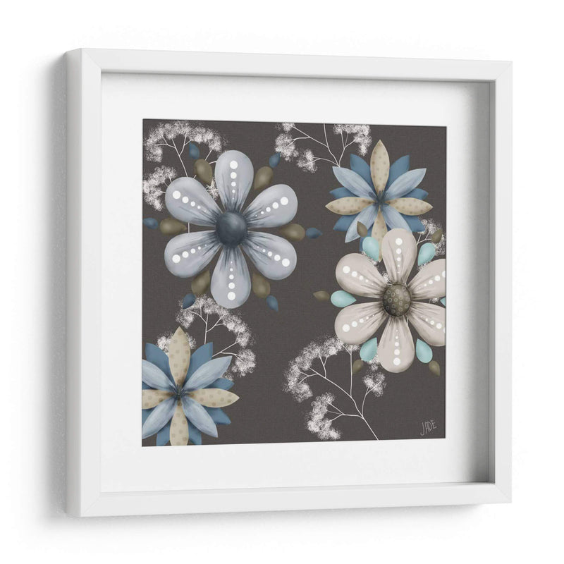 Azul Floral En Sepia I - Jade Reynolds | Cuadro decorativo de Canvas Lab