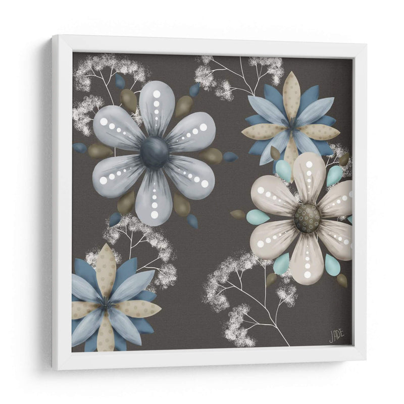 Azul Floral En Sepia I - Jade Reynolds | Cuadro decorativo de Canvas Lab