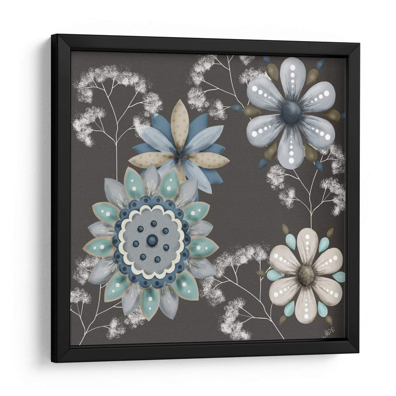 Floral Azul En Sepia Ii - Jade Reynolds | Cuadro decorativo de Canvas Lab