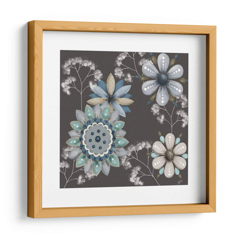 Floral Azul En Sepia Ii - Jade Reynolds | Cuadro decorativo de Canvas Lab