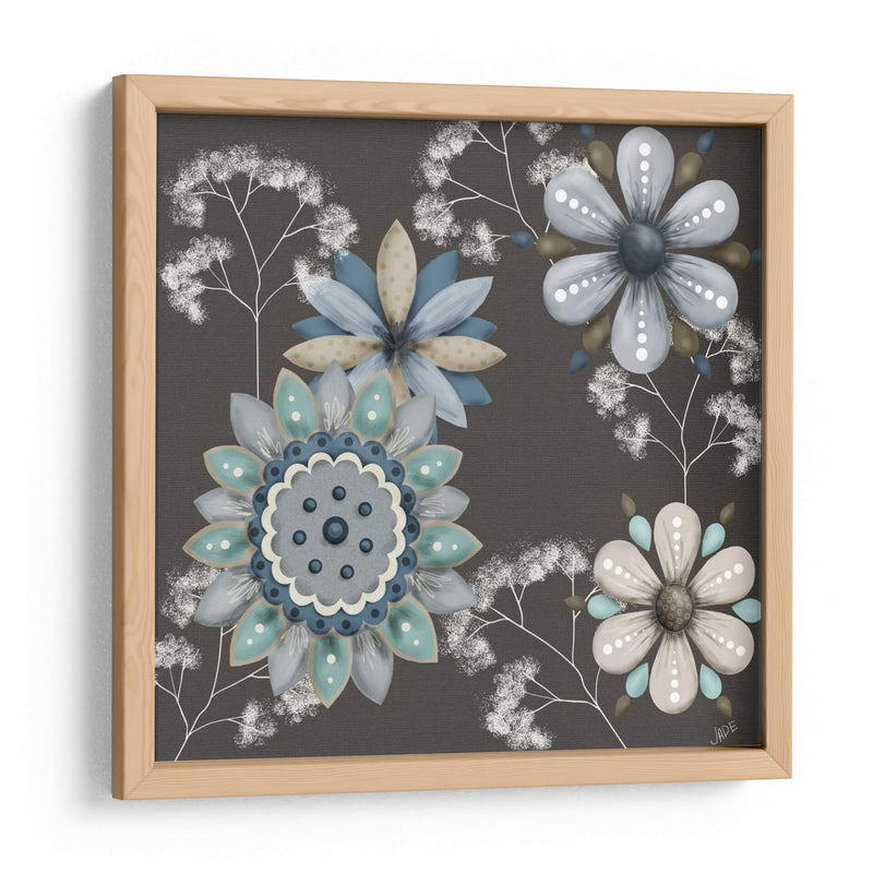 Floral Azul En Sepia Ii - Jade Reynolds | Cuadro decorativo de Canvas Lab