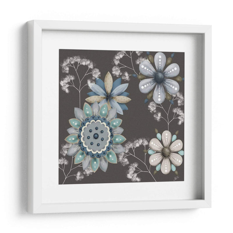 Floral Azul En Sepia Ii - Jade Reynolds | Cuadro decorativo de Canvas Lab