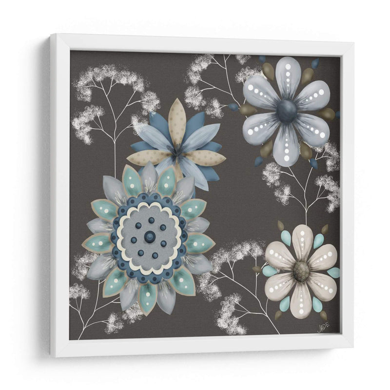 Floral Azul En Sepia Ii - Jade Reynolds | Cuadro decorativo de Canvas Lab