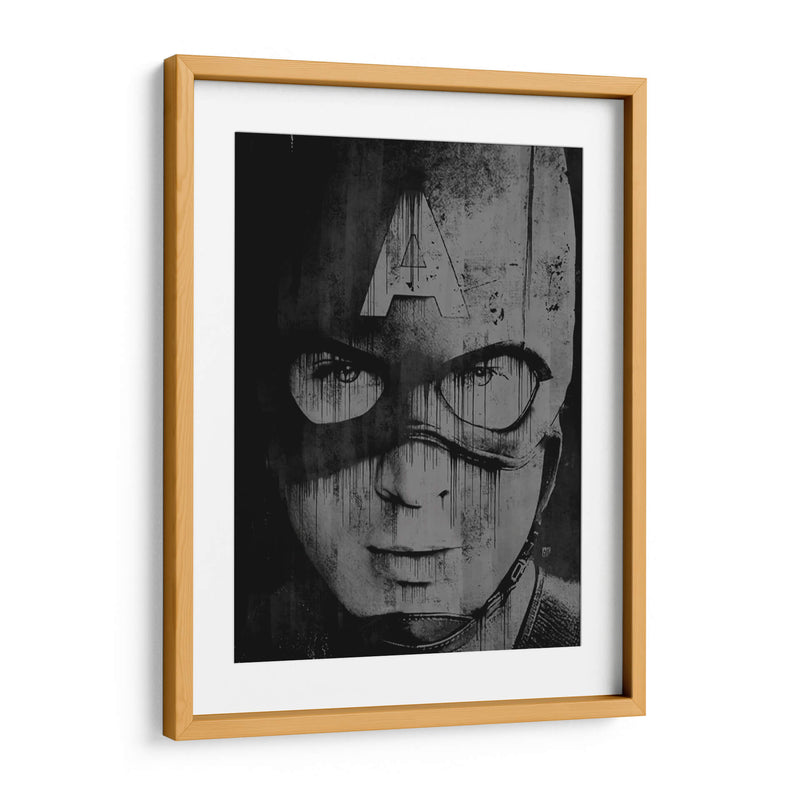 Cap America Drip - Dry Ink | Cuadro decorativo de Canvas Lab