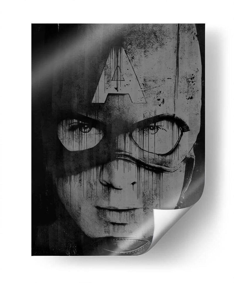 Cap America Drip - Dry Ink | Cuadro decorativo de Canvas Lab