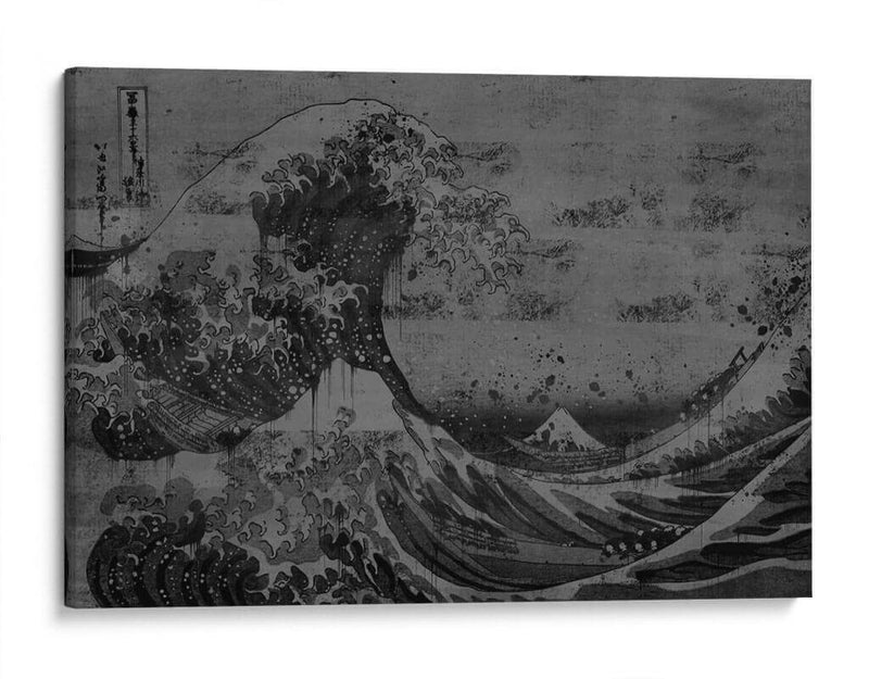 La Gran Ola Blanco y Negro - Dry Ink | Cuadro decorativo de Canvas Lab