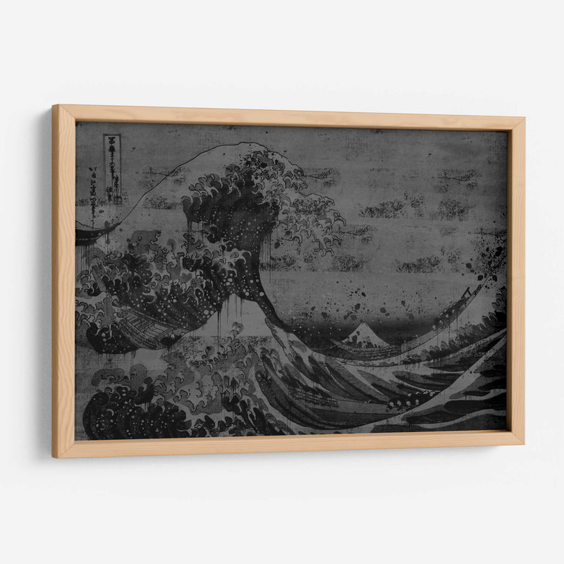 La Gran Ola Blanco y Negro - Dry Ink | Cuadro decorativo de Canvas Lab