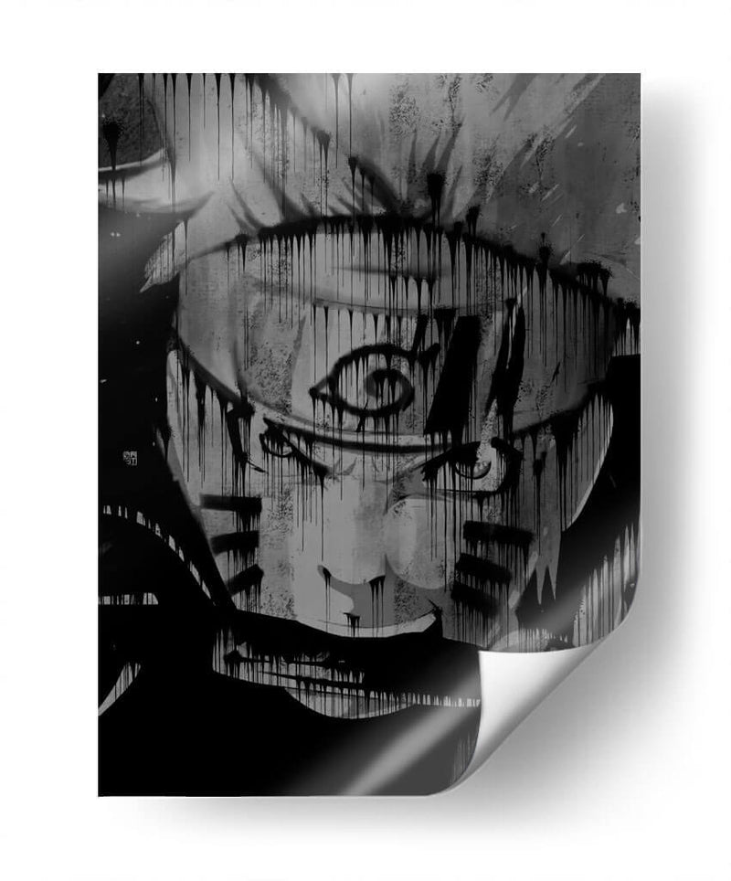 Naruto Tailed Beast Mode Drip - Dry Ink | Cuadro decorativo de Canvas Lab