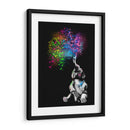 Baby Elephant Color Shower Black - Hue Art | Cuadro decorativo de Canvas Lab
