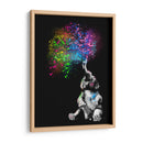 Baby Elephant Color Shower Black - Hue Art | Cuadro decorativo de Canvas Lab