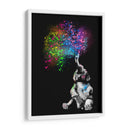Baby Elephant Color Shower Black - Hue Art | Cuadro decorativo de Canvas Lab