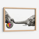 Elephant Flowers White - Hue Art | Cuadro decorativo de Canvas Lab