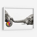 Elephant Flowers White - Hue Art | Cuadro decorativo de Canvas Lab