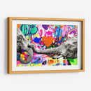 Elephant Flowers Graffiti - David Aste | Cuadro decorativo de Canvas Lab