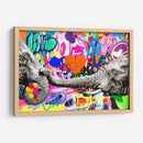 Elephant Flowers Graffiti - David Aste | Cuadro decorativo de Canvas Lab
