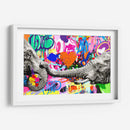 Elephant Flowers Graffiti - David Aste | Cuadro decorativo de Canvas Lab