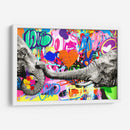 Elephant Flowers Graffiti - David Aste | Cuadro decorativo de Canvas Lab