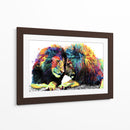 Familia de Leones Colorido - Hue Art | Cuadro decorativo de Canvas Lab