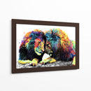 Familia de Leones Colorido - Hue Art | Cuadro decorativo de Canvas Lab