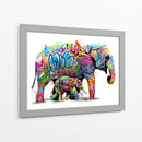 Familia de Elefantes Graffiti - David Aste | Cuadro decorativo de Canvas Lab