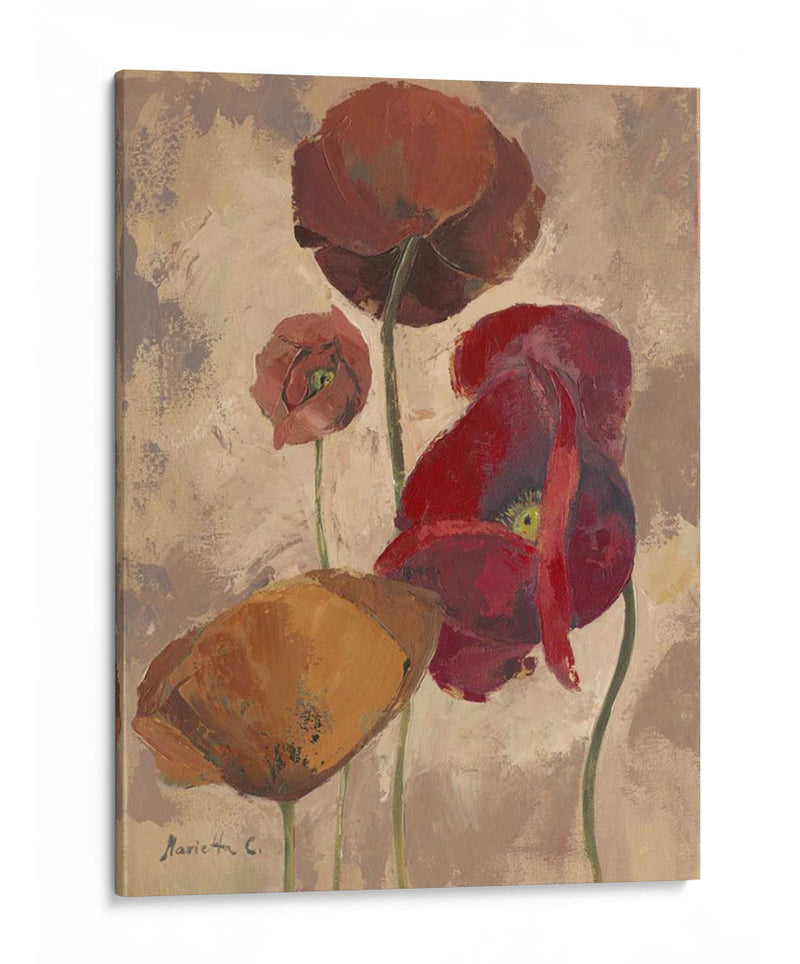 Poppies Con Textura Ii - Marietta Cohen | Cuadro decorativo de Canvas Lab