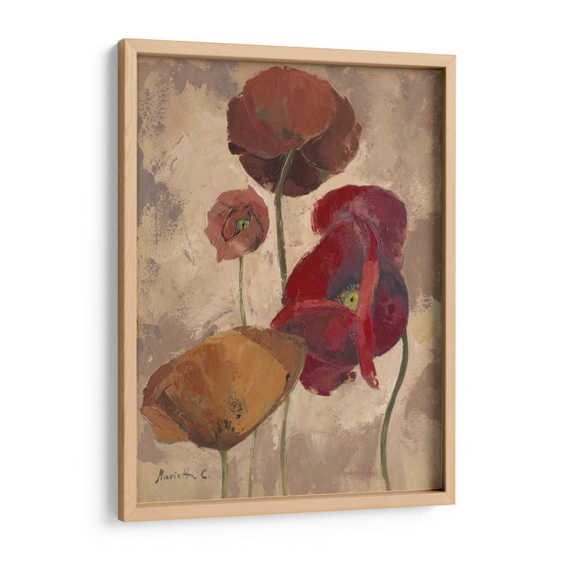 Poppies Con Textura Ii - Marietta Cohen | Cuadro decorativo de Canvas Lab