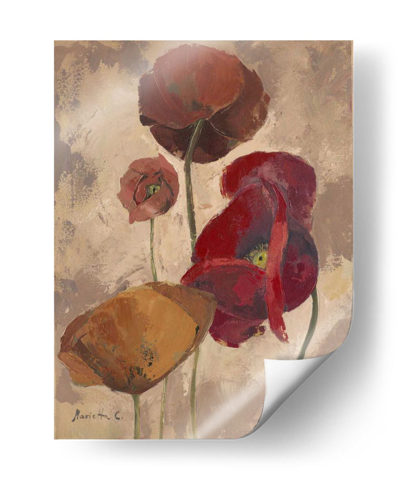 Poppies Con Textura Ii - Marietta Cohen | Cuadro decorativo de Canvas Lab