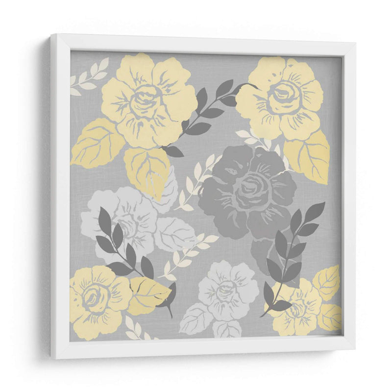 Rosas Amarillas En Gris I - Jade Reynolds | Cuadro decorativo de Canvas Lab