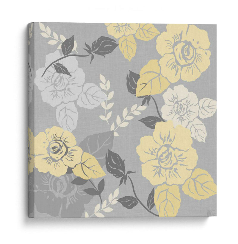 Rosas Amarillas En Gris Ii - Jade Reynolds | Cuadro decorativo de Canvas Lab