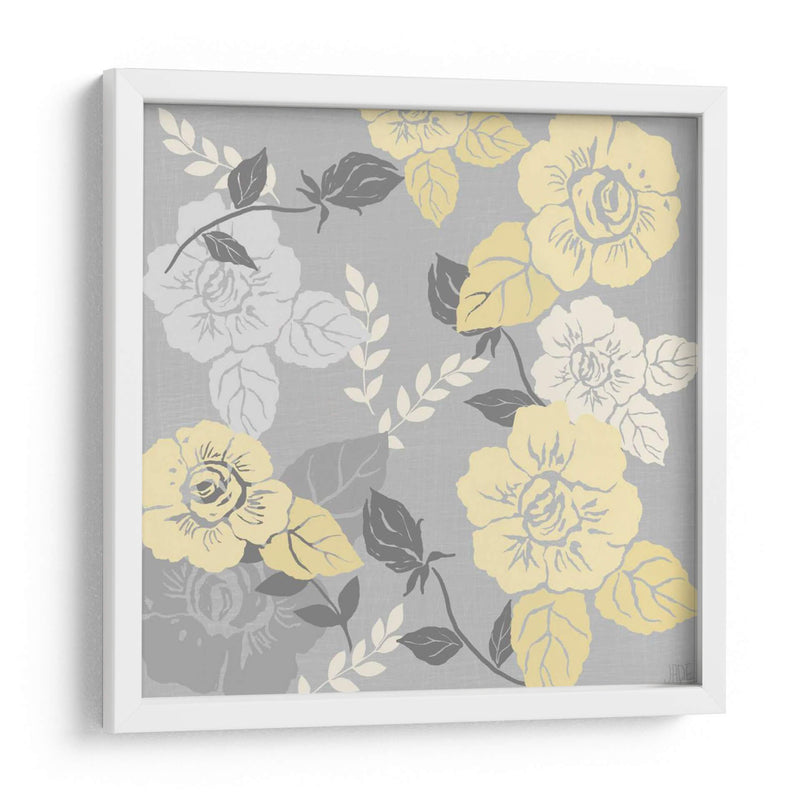 Rosas Amarillas En Gris Ii - Jade Reynolds | Cuadro decorativo de Canvas Lab