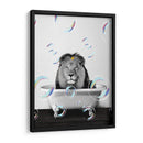 Lion Bath - Animals Daily | Cuadro decorativo de Canvas Lab