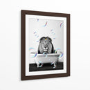 Lion Bath - Animals Daily | Cuadro decorativo de Canvas Lab