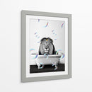 Lion Bath - Animals Daily | Cuadro decorativo de Canvas Lab